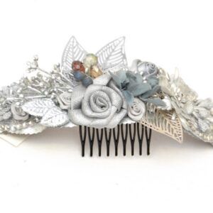 Peina de flores plata