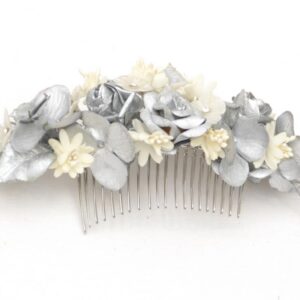 Peina de flores plata