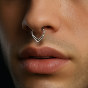 Piercing aro pico doble
