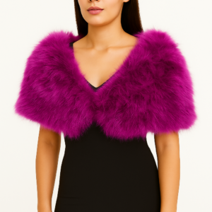 Capa de plumas rosa
