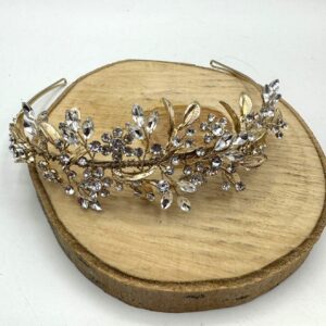 Tiara cristal dorado