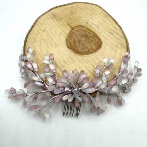 Tocado lagrimas cristal rosa