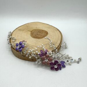 Tocado joya cinta morado