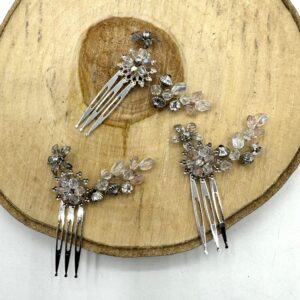 Trio de peinas flor cristal
