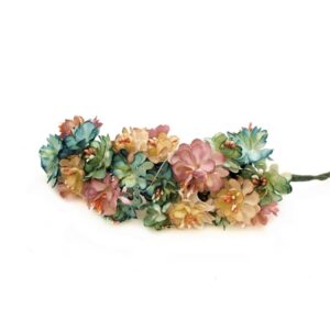 Ramillete tiara mini flores multicolor