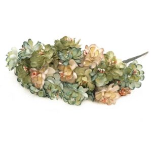 Ramillete tiara mini flores tonos verdes
