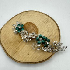 Tocado joya flores verdes
