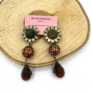 Pendientes flamenca girasol