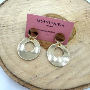 Pendientes flamenca espejo dorado