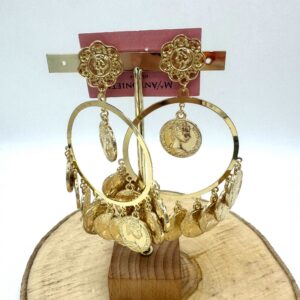 Pendientes flamenca dorados monedas