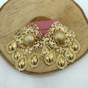 Pendientes flor flamenca dorado
