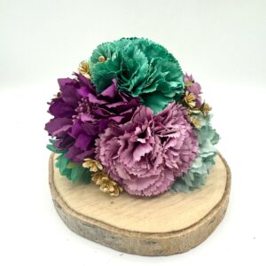 Ramillete flamenca morado y verde