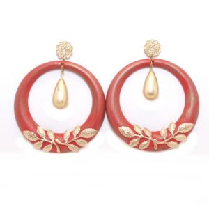 Pendientes flamenca hojas