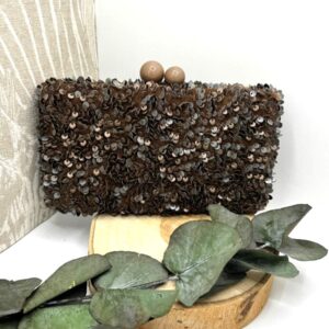 Bolso clutch lentejuelas y terciopelo