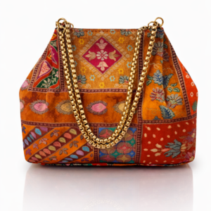 Bolso bombonera estampado naranja