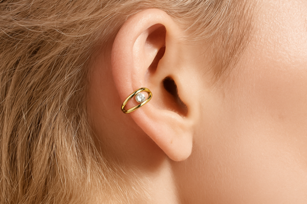 piercing aro doble con circonita