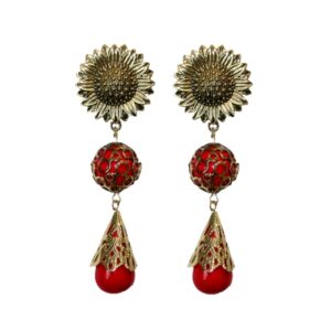 Pendientes de flamenca girasoles